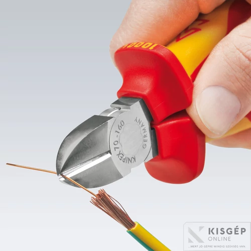 Knipex szigetelt oldalcsípő fogó, kétkomponensű nyél, 1000V
