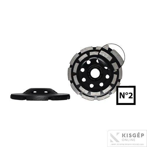 Abraboro gyémántszemcsés betoncsiszoló180x22 mm, 2-soros [No.2]