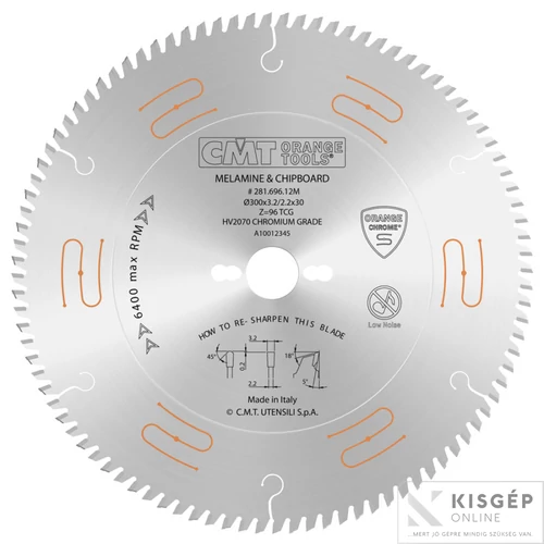 CMT körfűrésztárcsa kétoldalas bútorlaphoz, HW 250x3.2/2.2x30 Z80 5HWG