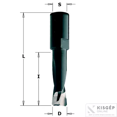 194380081110000 CMT domino maró szerszám, Z2 S=M8X1 D=8X50X90 jobbos DOMINO-FESTOOL-hoz