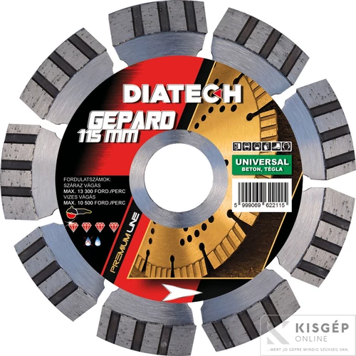 Diatech TS-115 gyémánttárcsa 115x2,0x10 szegm UNI GEPÁRD