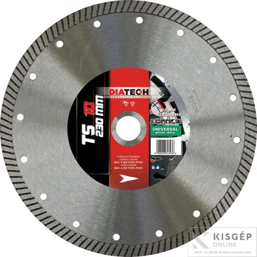 Diatech TS-150E Turbo gyémánttárcsa        150x2,2x7mm