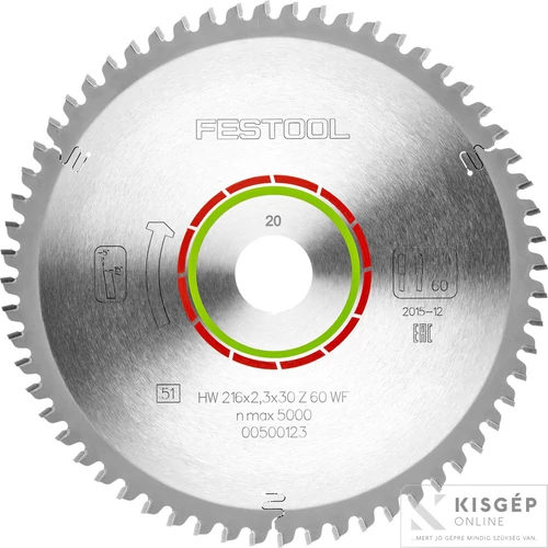 Festool Körfurészlap, 216x2,3x30 WZ/FA60