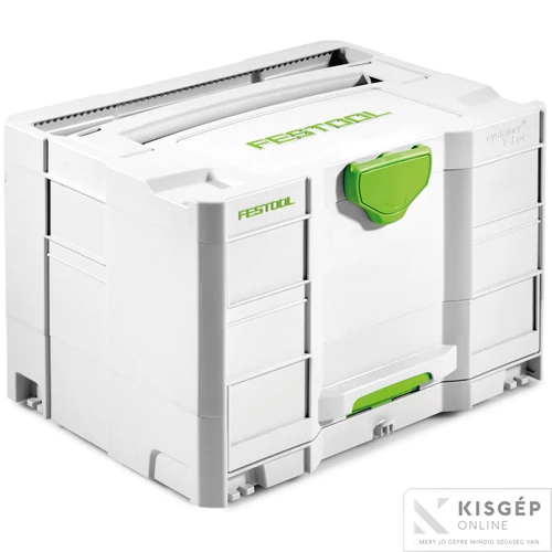 Festool SYS-Combi 2 Systainer, kombinált tároló fiókkal. Szerszámok, alkatrészek rendszerezett szállításához. Kompatibilis Festool rendszerekkel. 