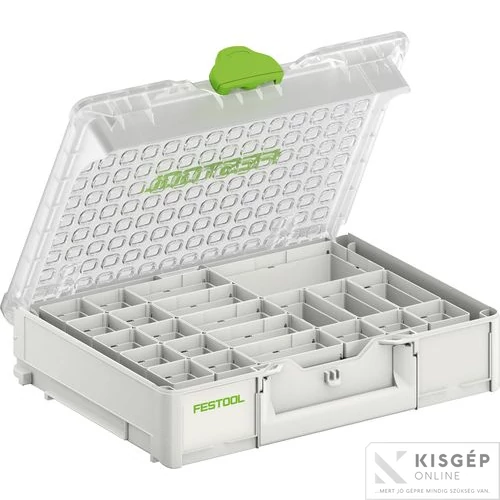 Festool Systainer variálható betétdobozokkal. Ideális kis alkatrészek rendezett tárolására és szállítására. Kompatibilis más Systainer elemekkel.