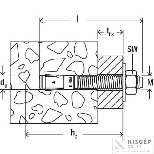 Fischer FBN II 12/160 GS alapcsavar 12x256 1db
