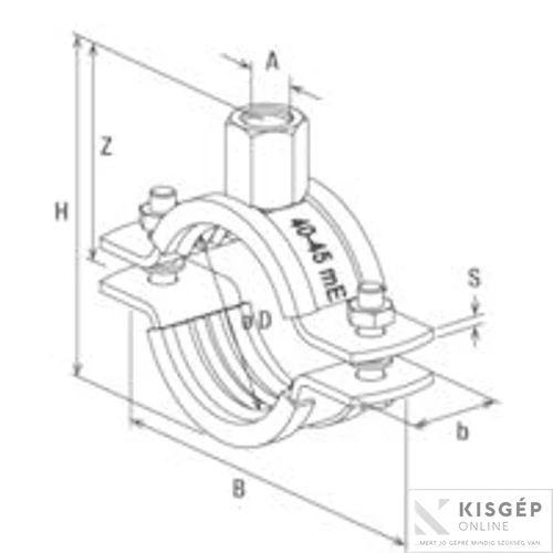 Fischer masszív gumibetétes bilincs FRSM 165 - 171 M10/M12 1db