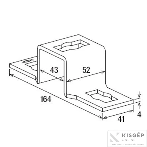 Fischer PFUF saroklemez U-alakú 41x41 sínhez 1db