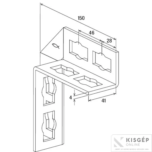 Fischer univerzális szögtartóelem PUWS 4 x 4 1db
