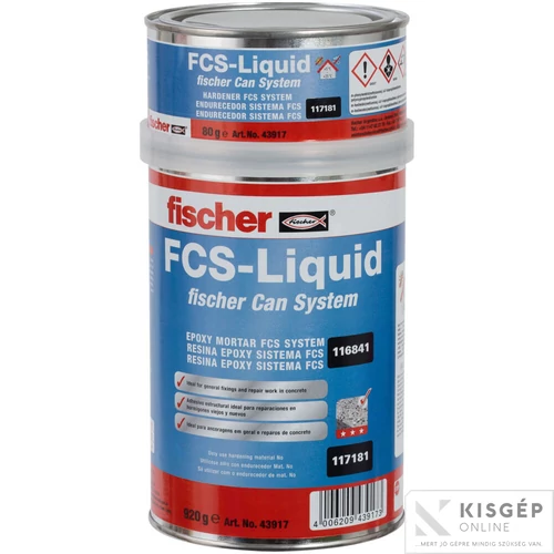 Fischer CS liquid betonjavító műgyanta A+B komponens=1Kg. 1db