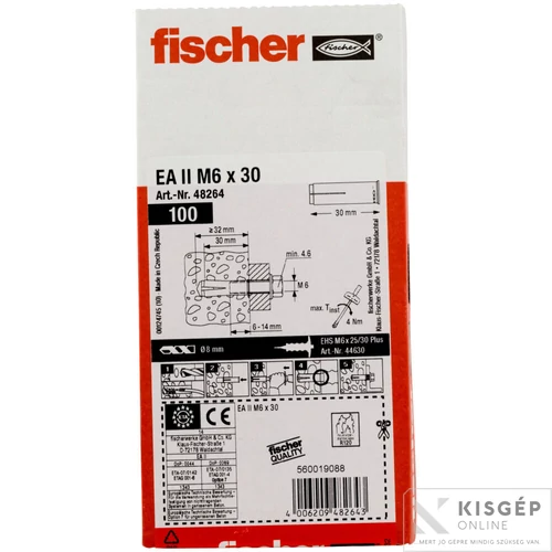 Fischer EA II M6 GVZ feszítődűbel 1db