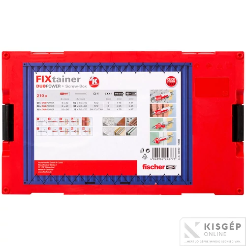Fischer  FIXTAINER DUOPOWER dűbel és csavar készlet 1db