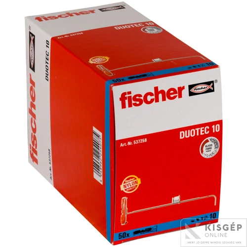 Fischer DUOTEC 10 Billenő dűbel gipszakrtonhoz és üreges falazatba
