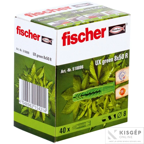 Fischer UX 8R univerzális dűbel 8x50 GREEN 1db