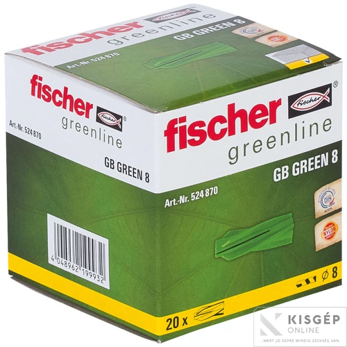 Fischer GB08 műanyag dűbel gázbeton   GREEN 1db