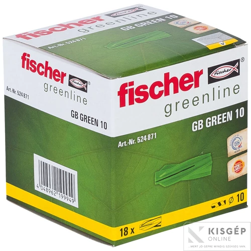 Fischer GB10 műanyag dűbel gázbeton  GREEN 1db