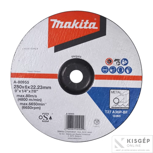 Makita csiszolótárcsa ACÉL 230x6mm