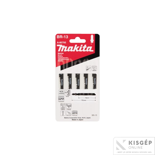 Makita  HCS BR-13 szúrófűrészlap FA, befejező, TPI:9, L:105mm (5 db/cs)