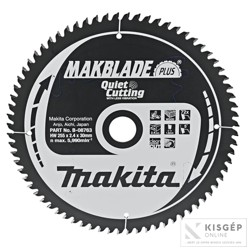 Makita körfűrészlap Makblade Plus 255x30mm Z72