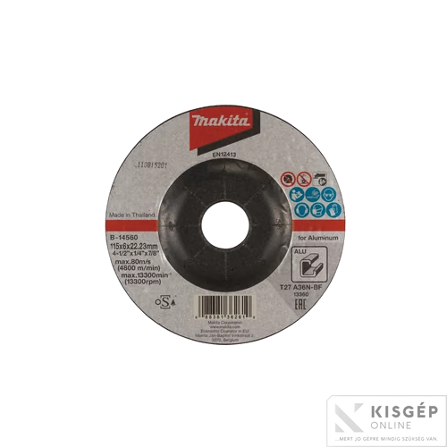 Makita csiszolótárcsa ALU 115x6mm A36N