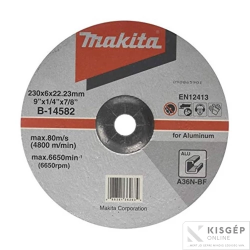 Makita csiszolótárcsa ALU 230x6mm