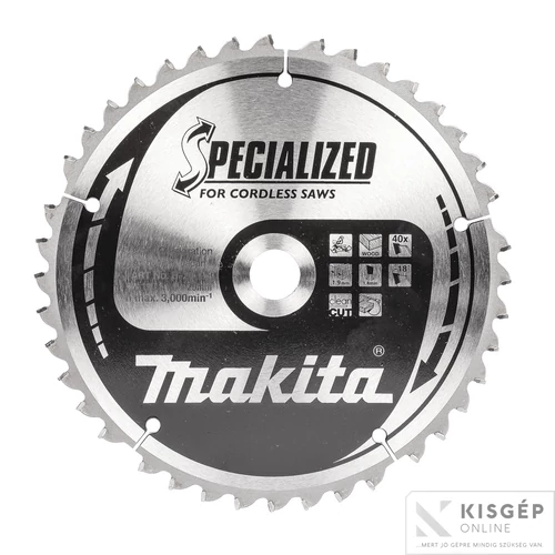 MAKITA körfűrészlap 190x20 40T       TCT