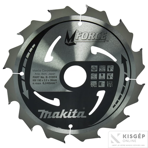 Makita körfűrészlap Mforce 190x30mm Z12