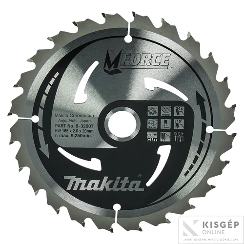 Makita körfűrészlap Mforce 165x20mm Z24
