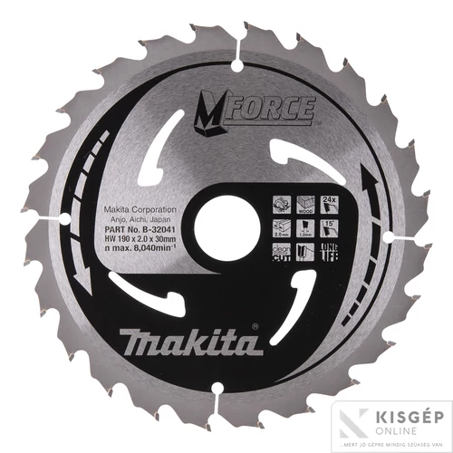 Makita körfűrészlap Mforce 190x30mm Z24