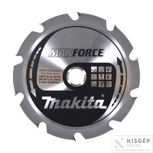 Makita körfűrészlap Makforce 165x20mm Z10