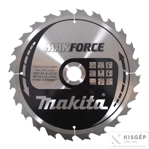 Makita körfűrészlap Makforce 270x30mm Z24