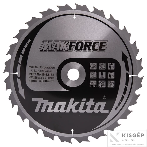 Makita körfűrészlap Makforce 355x30mm Z24