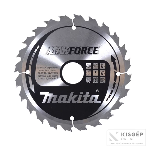 Makita körfűrészlap Makforce 165x30mm Z24