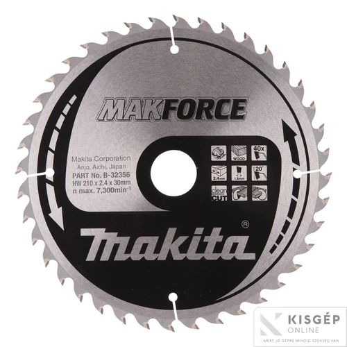 Makita körfűrészlap Makforce 210/30mm Z40