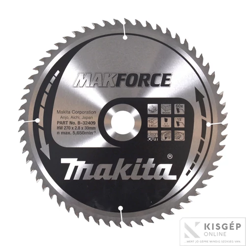 Makita körfűrészlap Makforce 270x30mm Z60