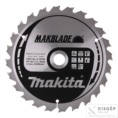 Makita körfűrészlap Makblade 190x20mm Z24