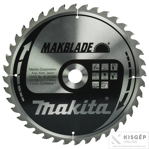 Makita körfűrészlap Makblade 305x30mm Z40