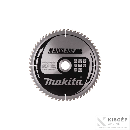 Makita körfűrészlap Makblade 260x30mm Z60