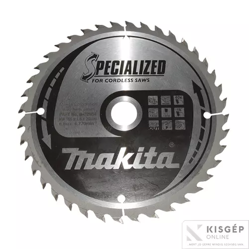 B-32954 Makita körfűrészlap akkus FA 165x20mm Z40