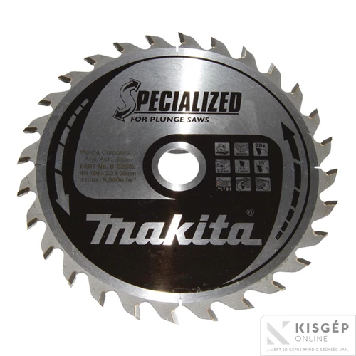 Makita körfűrészlap merülő 160x20mm Z28