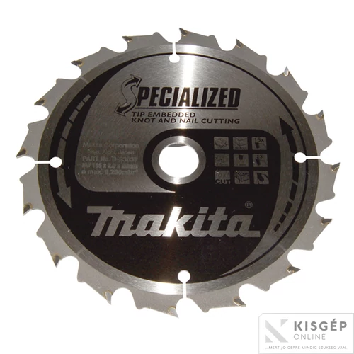 Makita körfűrészlap SZÖG, CSOMÓSFA 165x20mm Z16