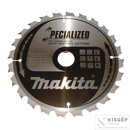 Makita körfűrészlap SZÖG, CSOMÓSFA 210x30mm Z24