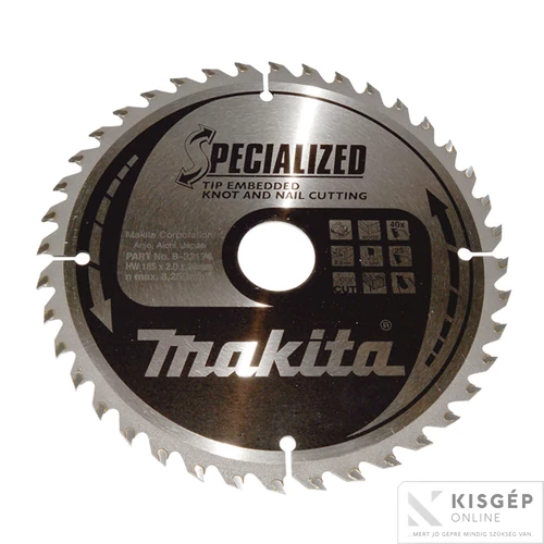 Makita körfűrészlap SZÖG, CSOMÓSFA 185x30mm Z40