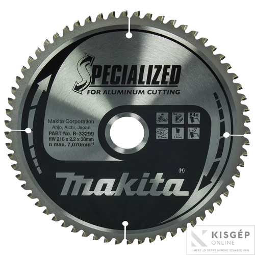 Makita körfűrészlap 216x30mm Z64 ALU