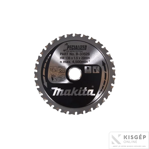 Makita körfűrészlap akkus 136x20mm Z30 FÉM