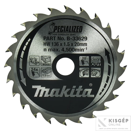 Makita körfűrészlap akkus FA 136x20mm Z24