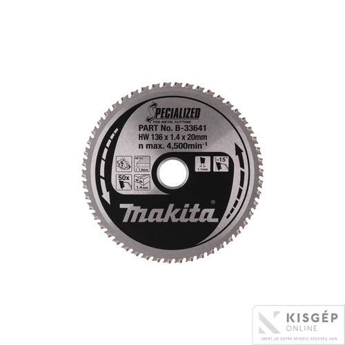Makita körfűrészlap akkus 136x20mm Z50 FÉM