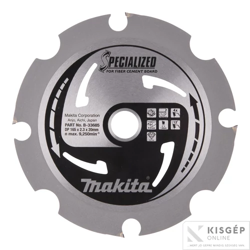 Makita körfűrészlap merülő 165x20mm Z4 BETONROST LAP