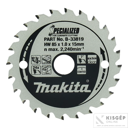 Makita körfűrészlap LAMINÁLT 85x15 Z24