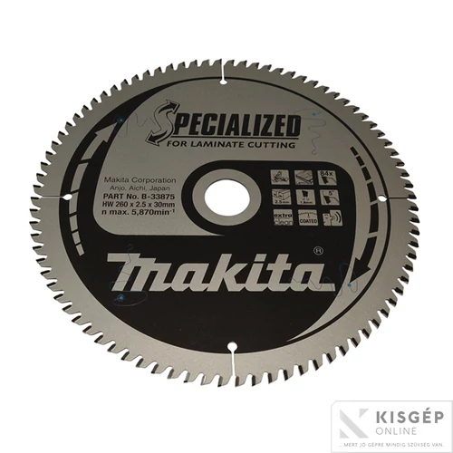 Makita körfűrészlap LAMINÁLT 260x30 Z84